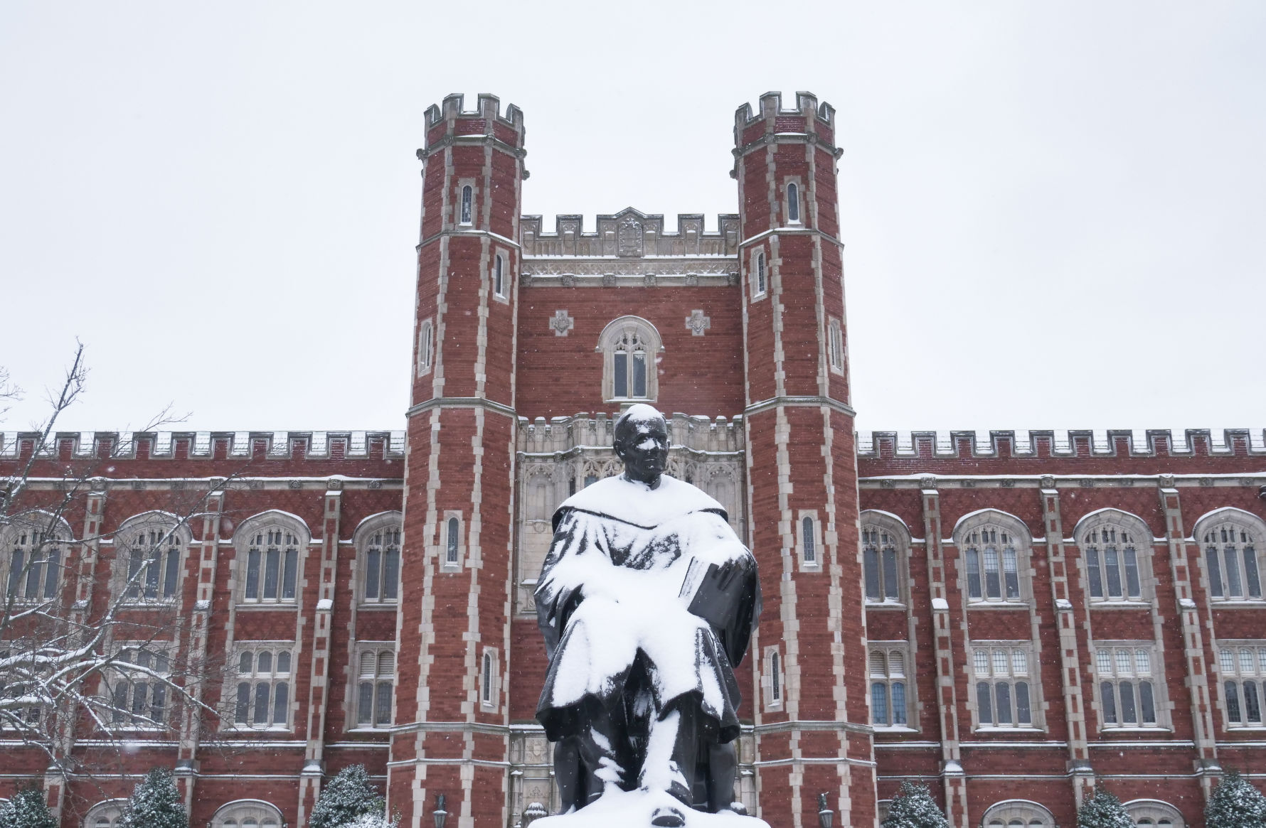 Statue in snow